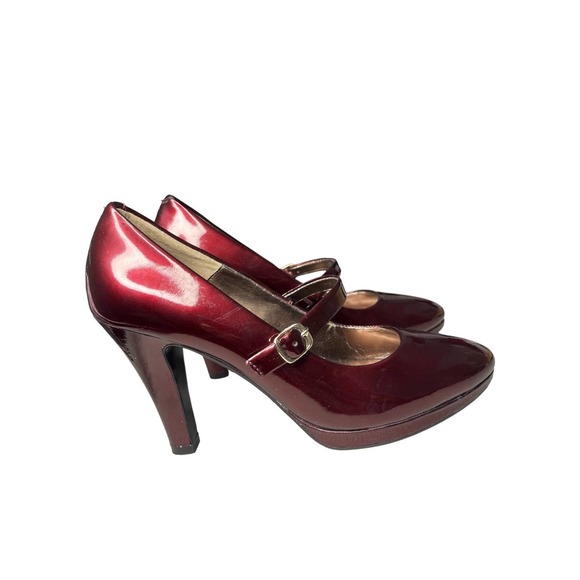 Sofft Shoes - SOFFT Women's Patent Leather Mary Jane Style Heels Burgundy Size 8.5M